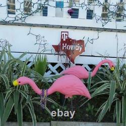 10 Pack 27 Pink Flamingos Plastic Yard Garden Lawn Art Ornaments Retro Statue