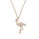 14k Rose Gold Gp Round Diamond Womens Flamingo Bird Chain Pendant