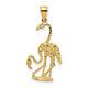 14k Yellow Gold 3 Dimensional Double Flamingo Necklace Charm Pendant