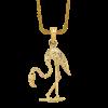 14k Yellow Gold Flamingo Necklace Charm Pendant