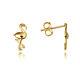 14k Yellow Gold Flamingo Tropical Bird Stud Earrings