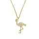 14k Yellow Gold Plated 0.80ct Round Cut Moissanite Women's Flamingo Bird Pendant