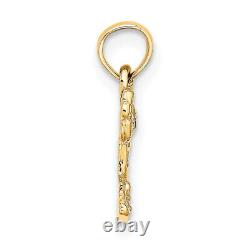 14K Yellow Gold Small Flamingo Necklace Charm Pendant