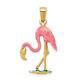 14k Enameled 3-d Pink Flamingo Pendant K1905