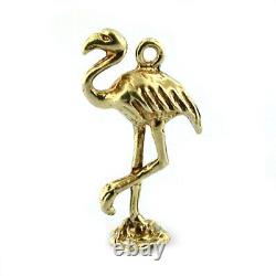 14k Gold Flamingo Bird Charm