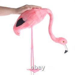 15 Artificial Feathered Pink Flamingo with Head Down