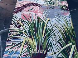 1930s Deco Rarest FLAMINGO Miami Beach HAWAII Bird Barkcloth Era Vintage Fabric