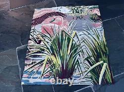 1930s Deco Rarest FLAMINGO Miami Beach HAWAII Bird Barkcloth Era Vintage Fabric