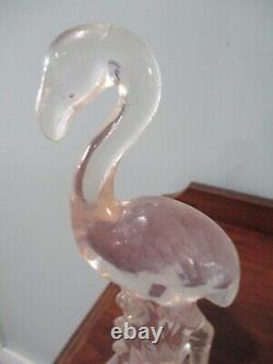 1950's Mid Century Modern Lucite Pink Flamingo 9.5'' Art Deco rare figurine