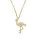 1ct Round Cut Lab-created Diamond Flamingo Bird Pendant 14k Yellow Gold Plated