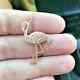 1.00ct Round Cut Lab Created Diamond Flamingo Bird Pendant 14k Rose Gold Plated