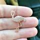 1.00ct Round Cut Lab Created Diamond Flamingo Bird Pendant 14k Rose Gold Plated