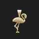 1.70ct Round Cut Real Moissanite Flamingo Bird Pendant 14k Yellow Gold Plated