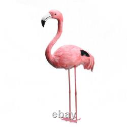 22 Artificial Feathered Pink Flamingo with Head Up