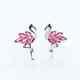2ct Marquise Cut Simulated Diamond Flamingo Stud Earrings 14k White Gold Plated