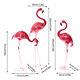 2pcs/3pcs Metal Pink Flamingo Yard Outdoor Lawn Garden Decor Art Ornament Statue