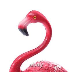 2Pcs/3Pcs Metal Pink Flamingo Yard Outdoor Lawn Garden Decor Art Ornament Statue