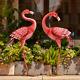 2x Outdoor Metal Pink Flamingo Large Garden Yard Lawn Statue Sculpture Ornament