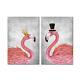 2 Pieces Flamingo Canvas Wall Art Animal Picture Pink Bird Artwork Stretched