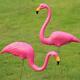 2pc Plastic Lawn Flamingo Garden Pond Ornament Pink Decoration Stand Patio