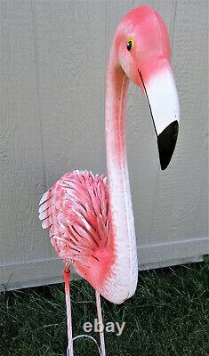 39 Tall Freestanding Metal Pink Flamingo Beach House Yard Garden Art Statue