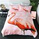 3d Pink Feather Bird Flamingo King Queen Twin Quilt Duvet Pillow Cover Bed Set