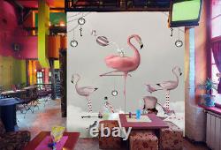 3D Pink Flamingo Bird 29706NA Wallpaper Wall Murals Removable Wallpaper Fay