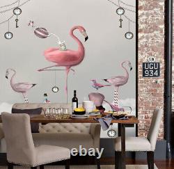 3D Pink Flamingo Bird 29706NA Wallpaper Wall Murals Removable Wallpaper Fay