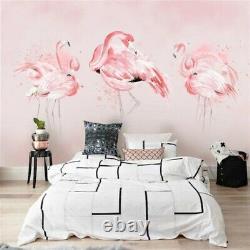 3D Pink Flamingo Bird Luxury Wall Mural Wallpaper Living Room Bedroom Lounge