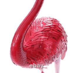 3PC Pink Metal Flamingo Garden Statues Bird Garden Outdoor Stake Yard Art Statue