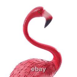 3 PCS Pink Flamingo Ornament Decor Sculpture Statue Realistic Iron Art Statue