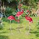 3 Pcs Pink Yard Decor Flamingo Ornament Sculpture Statue Iron Flamingo Statuette