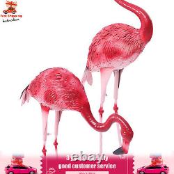 3 Pack Flamingo Garden Statue Pink Sculpture Decor Yard Art Metal Statues New