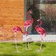 3 Packs Flamingo Garden Statue, Pink Yard Art Decor Metal Sculpture For Lawn