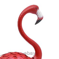 3pcs Flamingo Statue Pink Flamingos Metal Art Garden Statue Home Decor