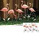 47.5 X 28.5 Pink Flock O' 5 Flamingos Iron Art Garden Stake In/outdoor Nib