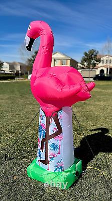 6 Foot Tall Giant Summer Party Inflatable Pink Flamingo Pre-Lit LED Lights Outdo