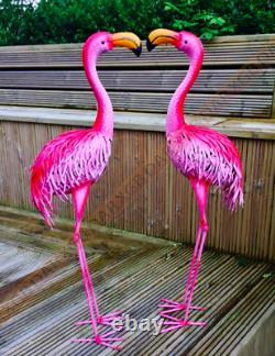90 cm Metal Pink Garden Pond Flamingo Party Ornaments Decoration free standing