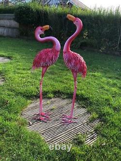 90 cm Metal Pink Garden Pond Flamingo Party Ornaments Decoration free standing
