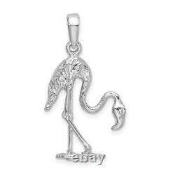 925 Sterling Silver Flamingo Necklace Charm Pendant