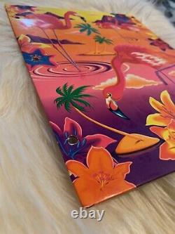 ALOHA Lisa Frank Pink Flamingo Hawaii Ocean Birds Hibiscus Folder Portfolio