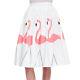 Alice + Olivia Hale Middie Flamingo Print Skirt Pink White Bird Animal Midi 2