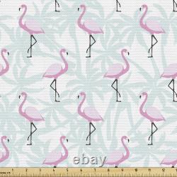 Ambesonne Flamingo Fabric by the Yard Decorative Upholstery Home Accents