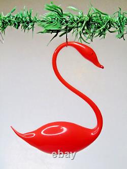 Antique VTG Blown Unsilvered Glass Pink FLAMINGO Bird Christmas Ornament Germany
