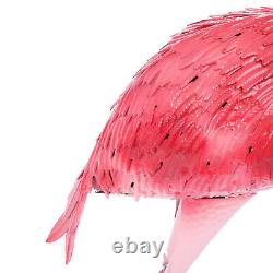 Art Deco Flamingo Bird Metal Sculpture Statue Decor Pink Outdoor Lawn Garden Dec