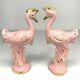 Art Deco Pink Flamingo Bird Ceramic Pair Vintage 20s 30s 40s 50s Mcm Tropical
