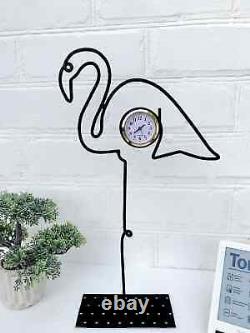 Asymmetrical Animalistic Flamingo Figurine Handmade Abstract Desk Clock