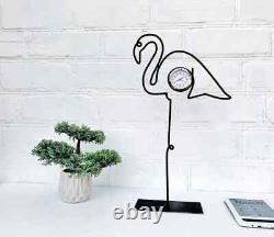 Asymmetrical Animalistic Flamingo Figurine Handmade Abstract Desk Clock