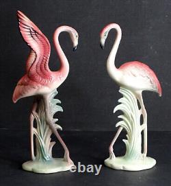 BRED KEELER Vintage PINK FLAMINGO California Pottery ART DECO Ceramic Figurines