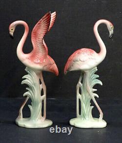 BRED KEELER Vintage PINK FLAMINGO California Pottery ART DECO Ceramic Figurines